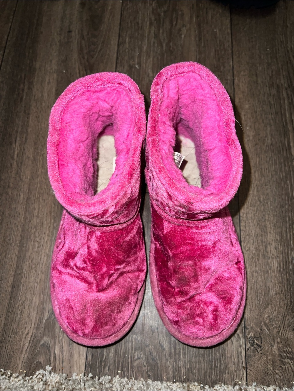 UGG Pink Plush Slip-On Boots